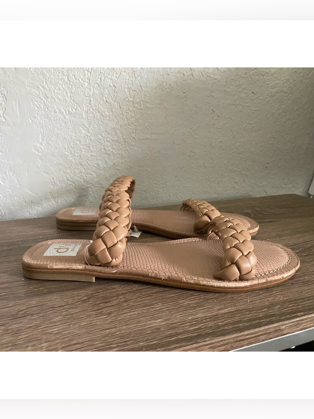 DV by Dolce Vita Braided Strap Tan Slide Sandals